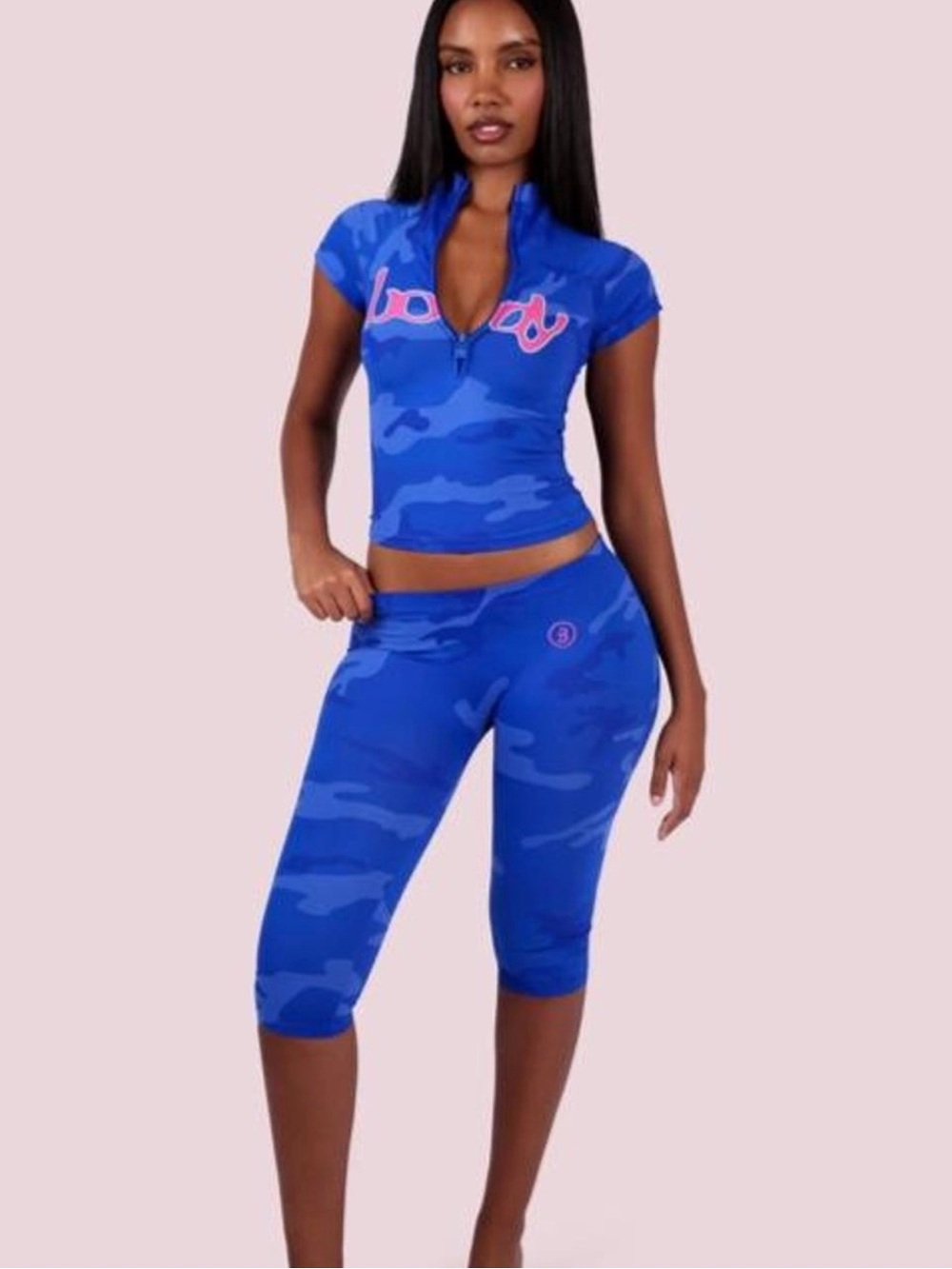 Bodybyraven Blue Camo Capri